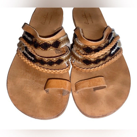 Elina Lebessi Leather Made in Greece Sandals Women’s size 3 Size 8 - Picture 12 of 16